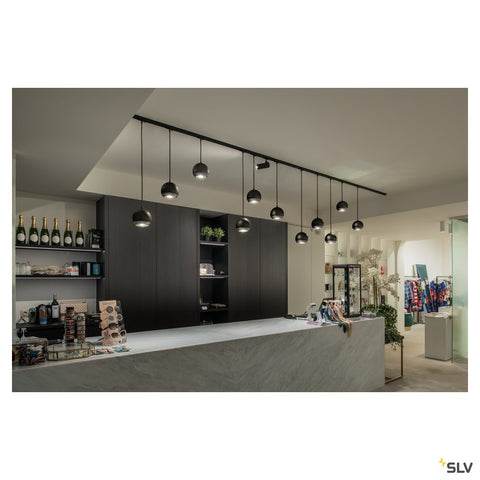 LIGHT EYE 150,negru/chrom,75WQPAR111, incl.1P adaptor