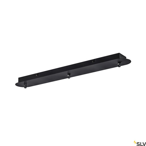 FITU triple ceiling plate, long, black