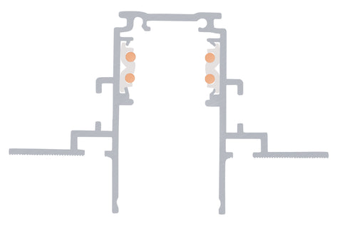 Sina montaj incastrat, 1m, 48V TRACK, alb, DALI