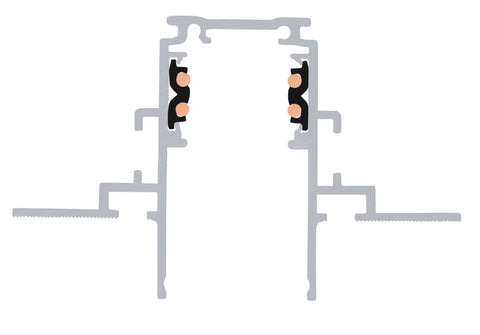 Sina montaj incastrat, 4m, 48V TRACK, negru, DALI