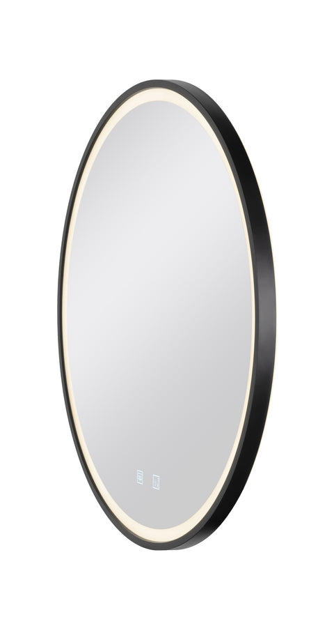 TRUKKO 80, oglinda Ø 60 cm, crom, margine neagra