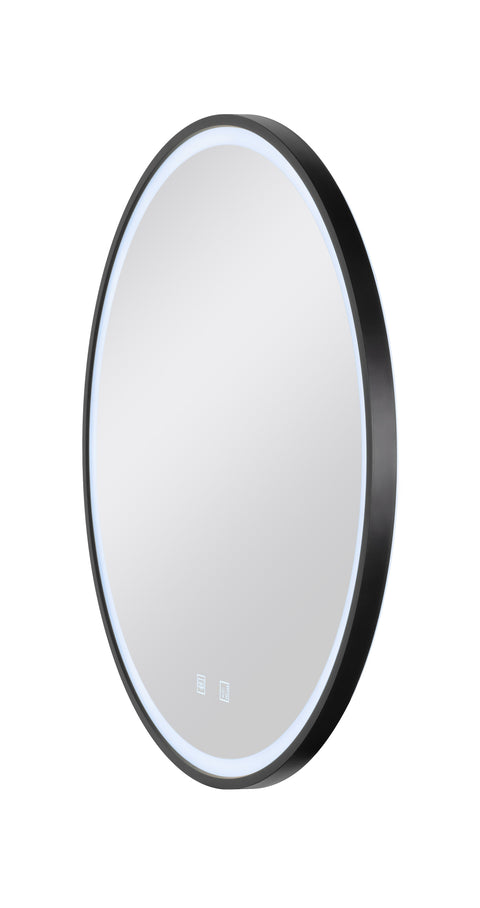 TRUKKO 80, oglinda Ø 60 cm, crom, margine neagra