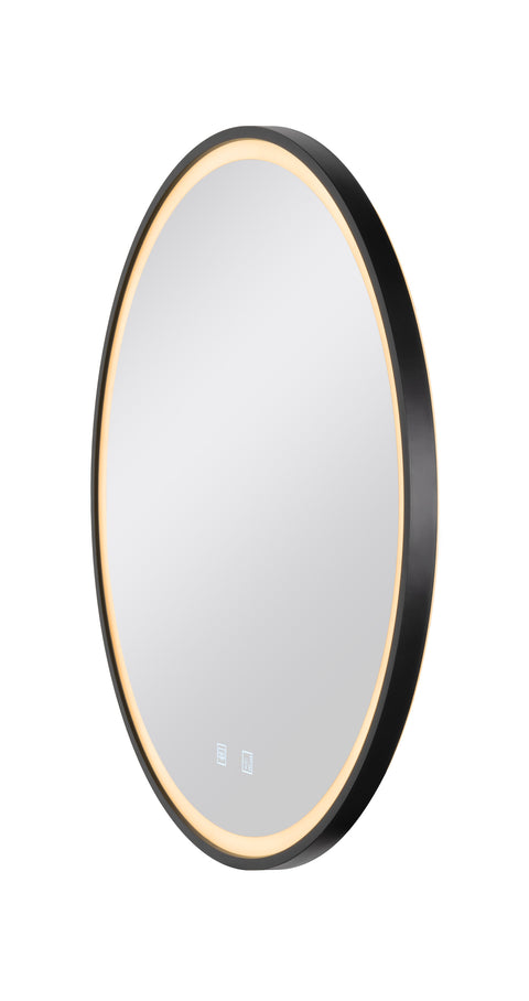 TRUKKO 80, oglinda Ø 60 cm, crom, margine neagra