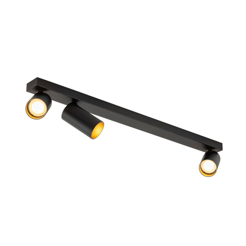 Plafoniera KAMI 3x max. 10W, GU10, negru/auriu