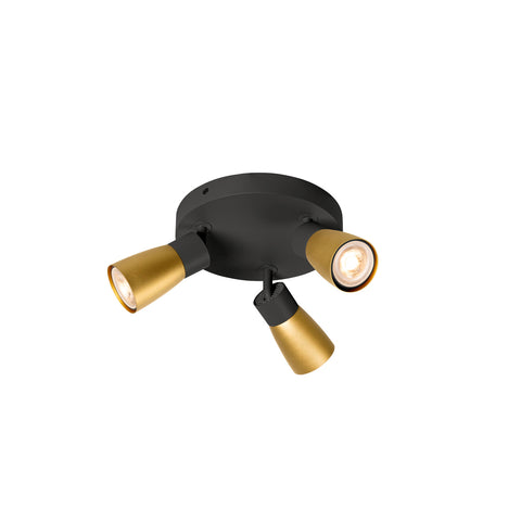 PURI 2.0 Dom rotund max. 3x 6W GU10 negru / auriu