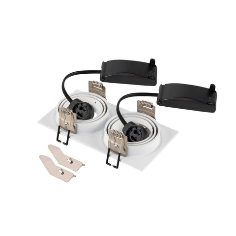 NOU TRIA155 pătrat 2 x GU10 alb cu două flăcări