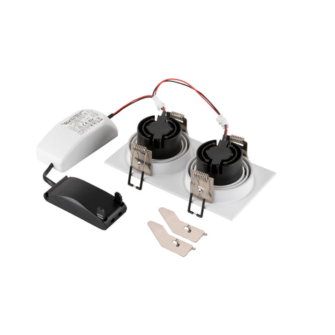 NOU TRIA155 pătrat 2700K cu două flăcări FAZĂ 38° alb