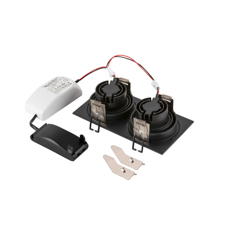 NOU TRIA155 pătrat 2700K cu două flăcări FAZĂ 38° negru