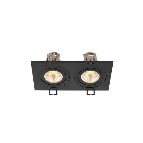 NOU TRIA155 pătrat 3000K cu două flăcări FAZĂ 38° negru