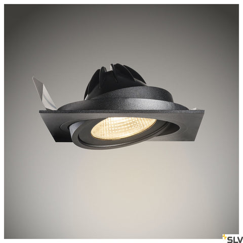 NEW TRIA I ES111 patrat,negru.GU10, max. 75W, incl. Blattf.