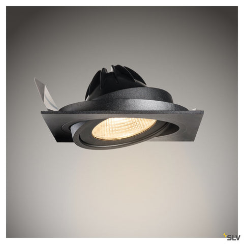 NEW TRIA I ES111 patrat,negru.GU10, max. 75W, incl. Blattf.