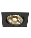 NEW TRIA I ES111 patrat,negru.GU10, max. 75W, incl. Blattf.