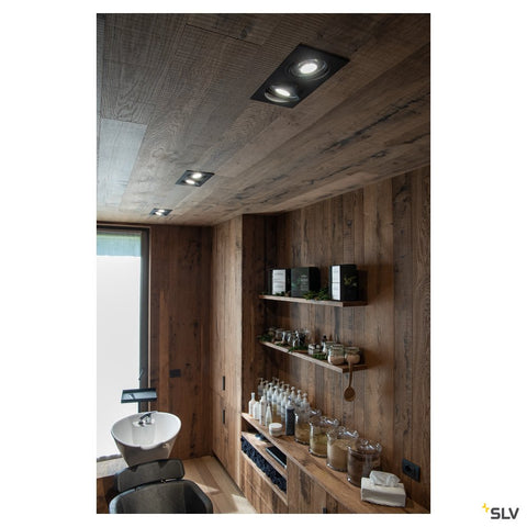 NEW TRIA II ES111 patrat,negruGU10, incl. arcuri clip