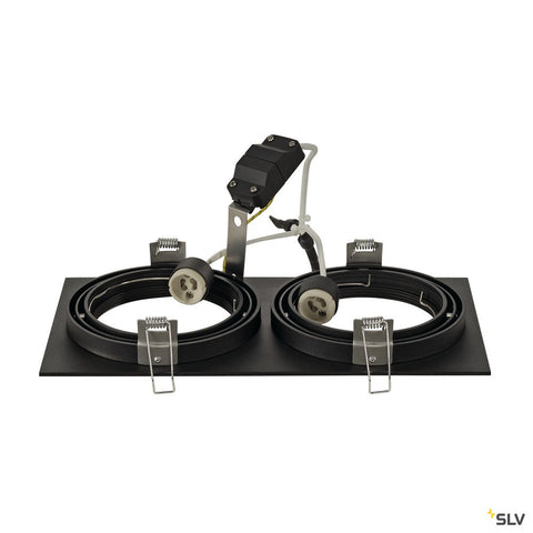 NEW TRIA II ES111 patrat,negruGU10, incl. arcuri clip