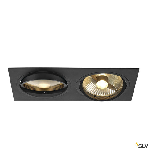 NEW TRIA II ES111 patrat,negruGU10, incl. arcuri clip