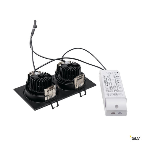 NEW TRIA2 DL SQ.Set 2x6W WWnegru3000K, 38°