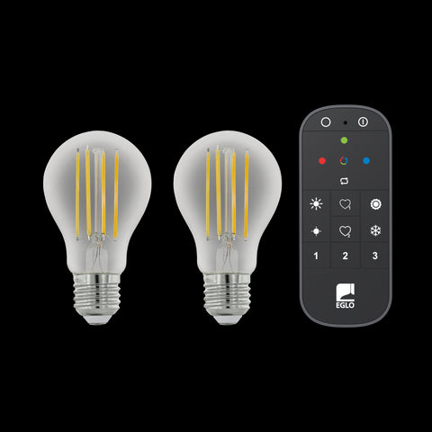 LM-ZIG-E27-A60 6W 4000K clar Dim 2er Set, Remote control
