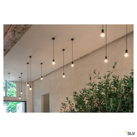 Rozeta suspensie, 1iesire,negru.rotund, incl. Disp.detens.