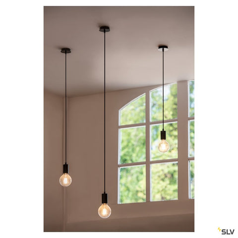 Rozeta suspensie, 1iesire,negru.rotund, incl. Disp.detens.