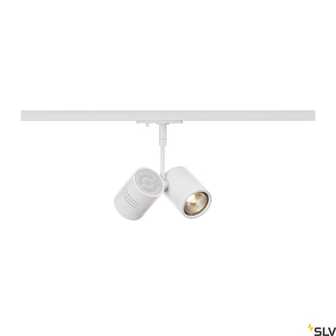 BIMA II spot șină, alb, GU10, 2x50W, incl. 1-ph adaptor