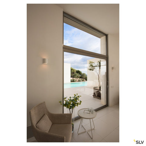 PLASTRA wall lamp, GL 104 ROUND, white plaster, G9, max. 42W