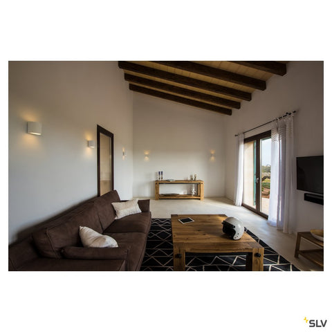 PLASTRA wall lamp, GL 104 ROUND, white plaster, G9, max. 42W