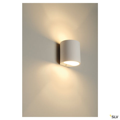 PLASTRA wall lamp, GL 104 ROUND, white plaster, G9, max. 42W