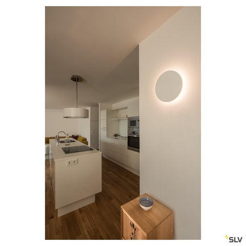 PLASTRA,rosuund,alber Gips,Ø30cmlampa de perete,LED,3000K