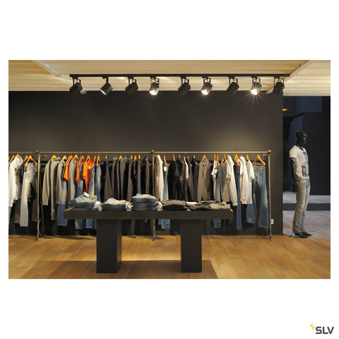 EURO SPOT ES111, circ, negru, GU10, max. 75W, 3-ph. adaptor