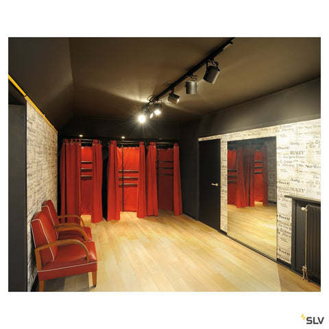 EURO SPOT ES111, circ, negru, GU10, max. 75W, 3-ph. adaptor