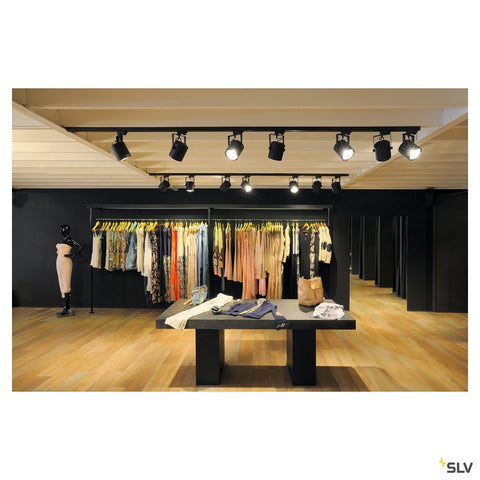 EURO SPOT ES111, circ, negru, GU10, max. 75W, 3-ph. adaptor