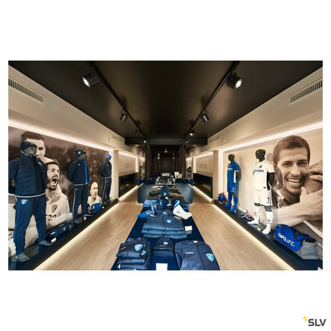 EURO SPOT ES111, circ, negru, GU10, max. 75W, 3-ph. adaptor