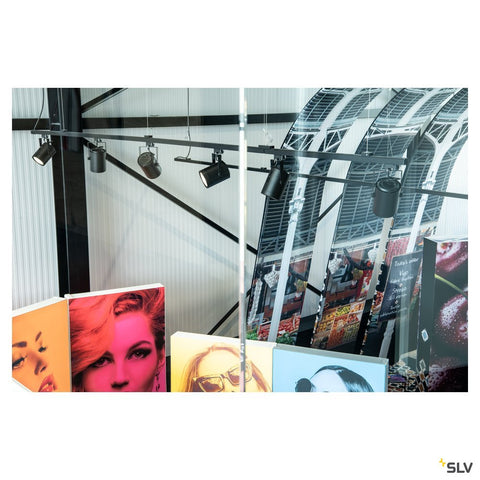 EURO SPOT ES111, circ, negru, GU10, max. 75W, 3-ph. adaptor