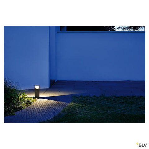 LOGS 40 stâlp pitic, pătrat, antracit, 6W LED, alb cald