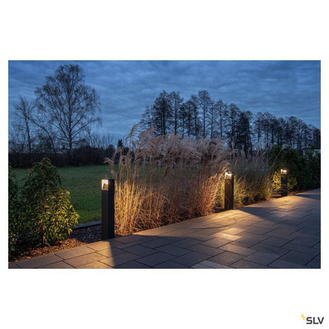 LOGS 70 stâlp pitic, pătrat, antracit, 6W LED, alb cald