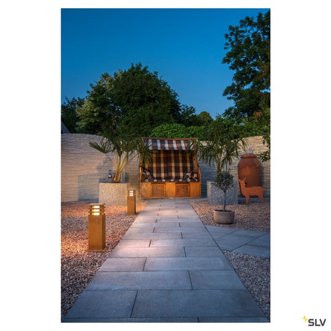 RUSTY 40 LED patrat de exterior 3000K IP55, fier ruginiu
