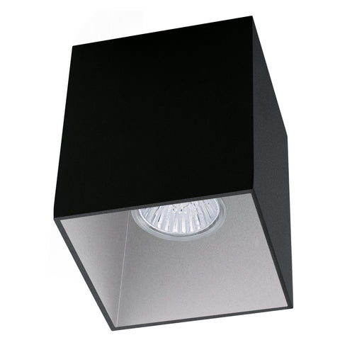 Ceiling light "Polasso" square 35W black / silver IP20