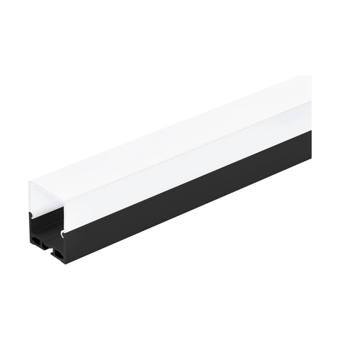LED-Stripe Profile surface with opal Cover black IP20 3000mm