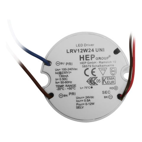 Trafo 12W 24V/DCround design 12W IP20