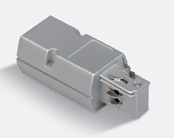 3PH- end feed-in, left, gri, Serie albastru LINE ROUND