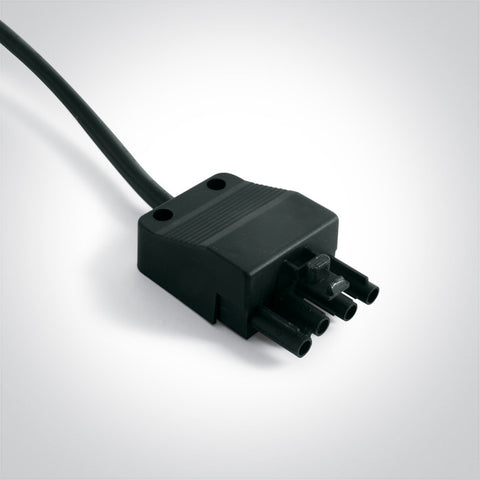 Conector 4-pin male cu 30 cm cablu negru