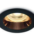 Ula 10W MR16 GU10 IP20 negru cu copper reflector