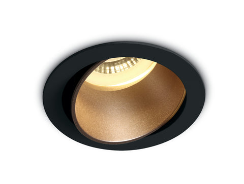 Krogo-R 10W MR16 GU10 IP20 negru cu alama reflector