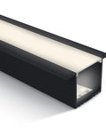 aluminiu Profil incastrat 7910R/B+PC opal Difuzor, 2m negru