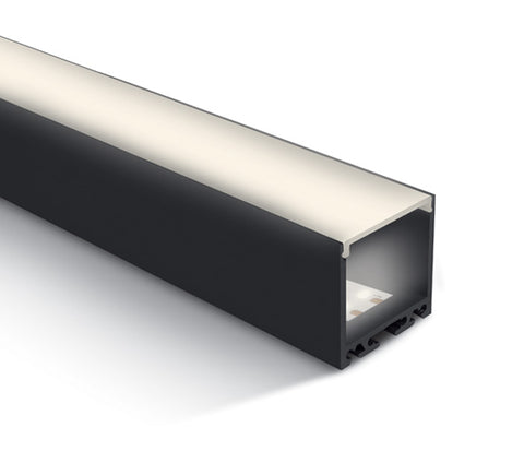 aluminiu Profil 7912/B + PC opal Difuzor, 2m negru