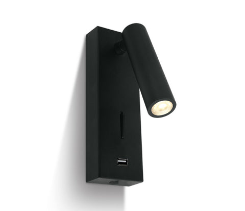 Hawk LED Switch + USB 3W 150lm 3000K 36° 230V IP20 negru