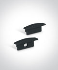LED aluminum recessed profile + difuzor PC negru 2m