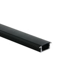 LED aluminum recessed profile + difuzor PC negru 2m
