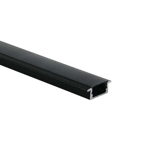 LED aluminum recessed profile + difuzor PC negru 2m