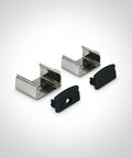 LED profil aparent aluminiu + difuzor PC negru 2m